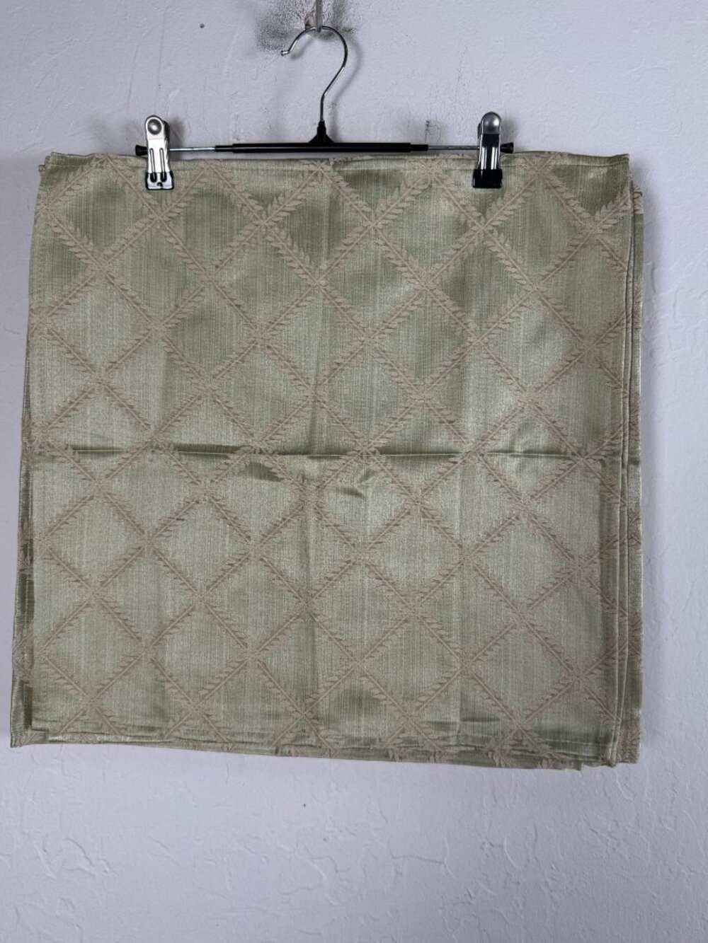 Sage Green Damask Napkins Set of 6 Diamond Leaf Jacquard 19x19 NWOT
